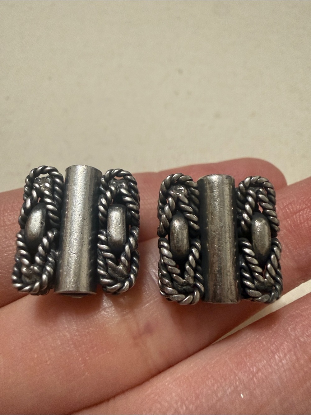 Sterling Silver 925 Rope clip on earrings